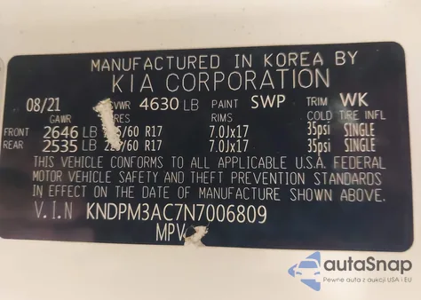 2022 Kia Sportage Lx из США, поврежденный, VIN KNDPM3AC7N7006809